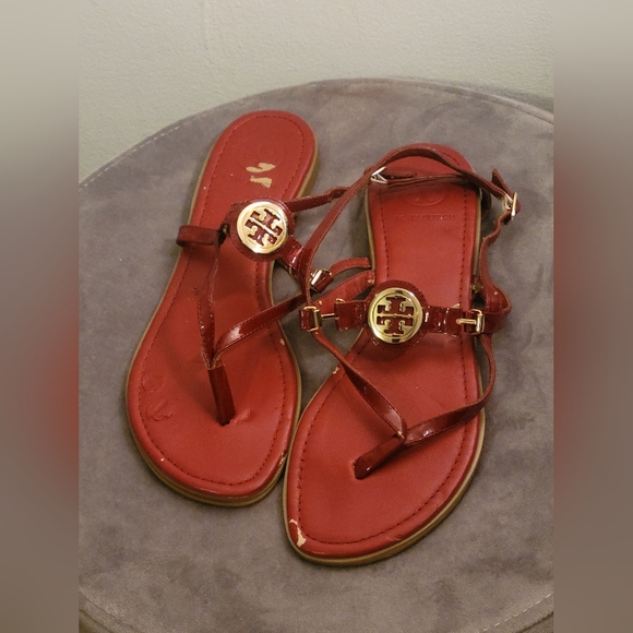 Tory Burch Ali Thong sandal Red size 9.5 - Picture 1 of 10